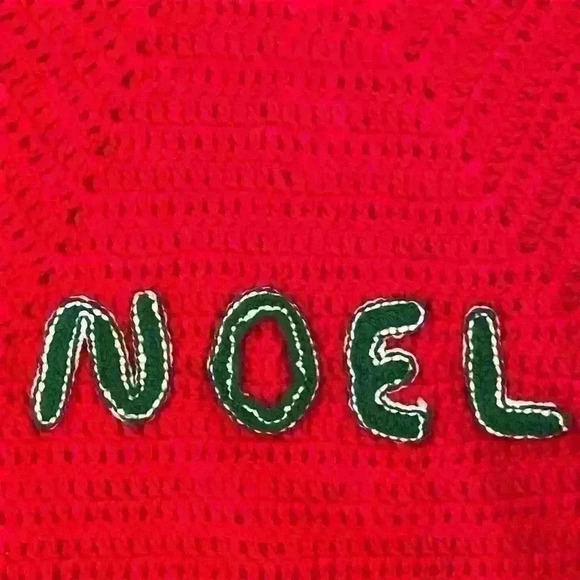 Noel Christmas Tree Skirt Hand-Knit Crocheted - Picture 7 of 7
